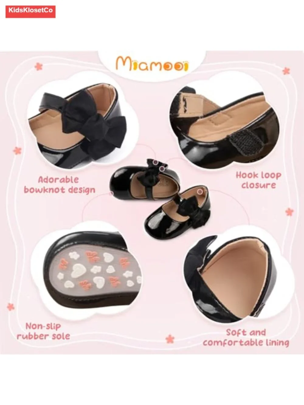 Infant Baby Girls Mary Jane Shoes Bow Ballet Flats First Walkers PU Leather